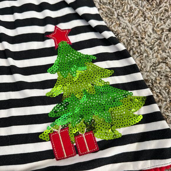 Rare Editions Striped Dress with Sequin Christmas Tree | 4T - Picture 3 of 4